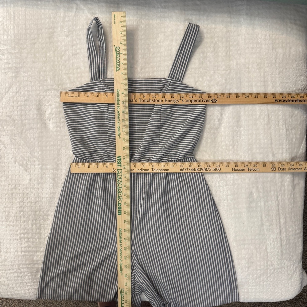 NEW Speechless Wide Leg Navy & White Striped Cropped Romper Jumper - Picture 6 of 12